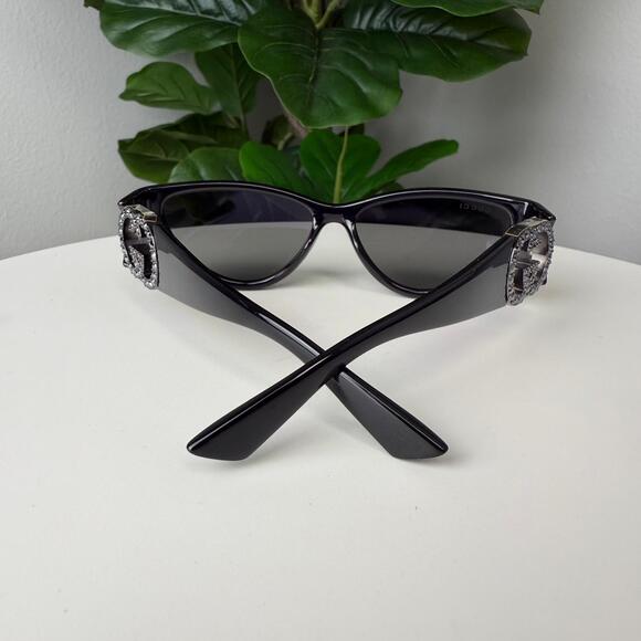 Gucci Sunglasses Black/Beige Cat Eye Frame - Picture 3 of 3